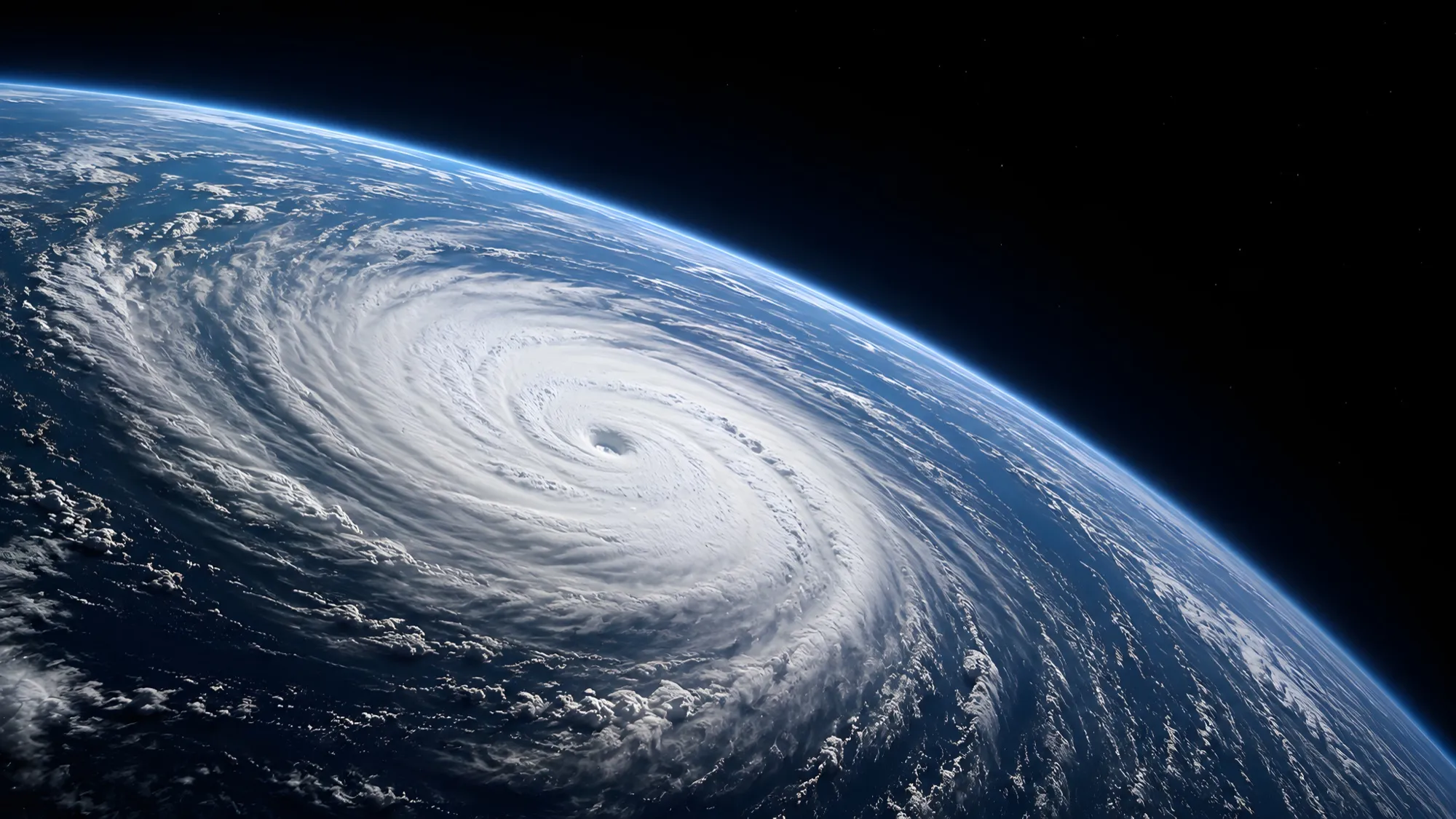 A hurricane seen from orbit